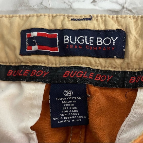 Vintage Cargo Shorts Bugle Boy Size 34 Burnt Orange Baggy 90s Skater Grunge Y2K - Picture 3 of 11